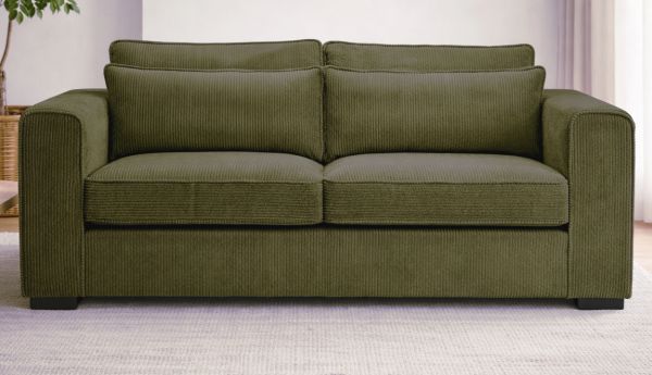 Sofa Canedo in khaki Cord Couch 3-Sitzer 241 cm