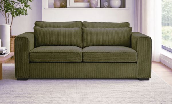 Sofa Canedo in khaki Cord Couch 3-Sitzer 241 cm