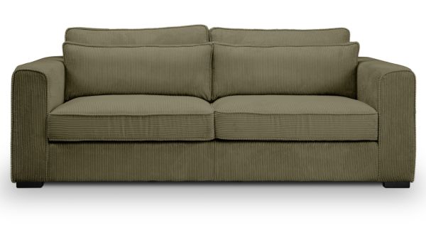 Sofa Canedo in khaki Cord Couch 3-Sitzer 241 cm