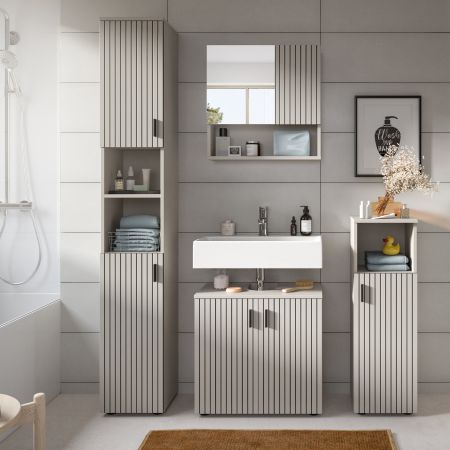 Badezimmer Kommode Livia in Kaschmir Badschrank 30 x 95 cm