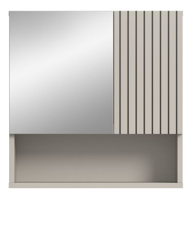 Badezimmer Spiegelschrank Livia in Kaschmir Badschrank mit Spiegel 54 cm