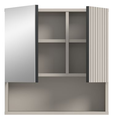 Badezimmer Spiegelschrank Livia in Kaschmir Badschrank mit Spiegel 54 cm
