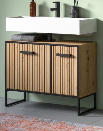 Waschbeckenunterschrank Scana in Artisan Eiche Badezimmer Unterschrank 80 cm, Soft-Close