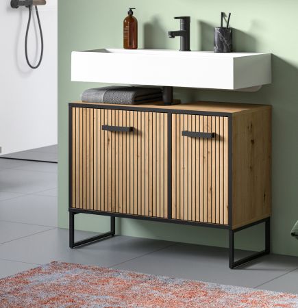 Waschbeckenunterschrank Scana in Artisan Eiche Badezimmer Unterschrank 80 cm, Soft-Close