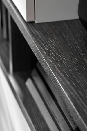 Wohnwand Hero in Graphit Eiche und Kaschmir Schrankwand h�ngend 210 cm, Push-to-Open