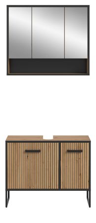 Badm�bel Set 2-teilig Scana in Artisan Eiche Badkombination 80 x 192 cm, Soft-Close