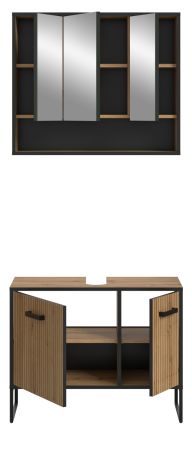 Badm�bel Set 2-teilig Scana in Artisan Eiche Badkombination 80 x 192 cm, Soft-Close