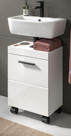Waschbeckenunterschrank Talerno in wei� Hochglanz Badezimmer Unterschrank 40 x 58 cm