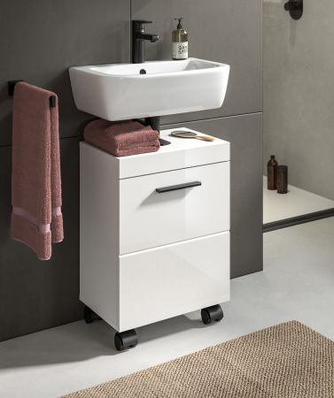 Waschbeckenunterschrank Talerno in wei� Hochglanz Badezimmer Unterschrank 40 x 58 cm