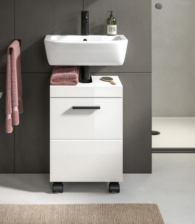 Waschbeckenunterschrank Talerno in wei� Hochglanz Badezimmer Unterschrank 40 x 58 cm