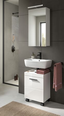 Waschbeckenunterschrank Talerno in wei� Hochglanz Badezimmer Unterschrank 40 x 58 cm