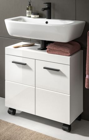Waschbeckenunterschrank Talerno in wei� Hochglanz Badezimmer Unterschrank 60 x 58 cm