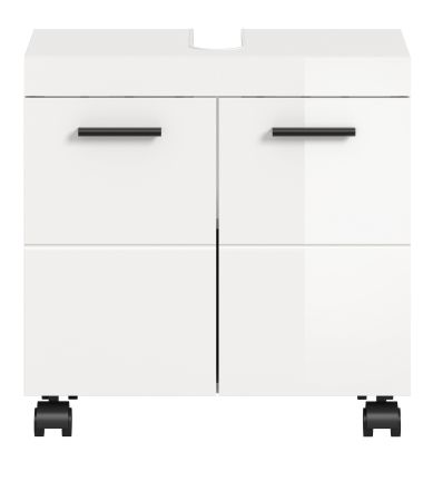 Waschbeckenunterschrank Talerno in wei� Hochglanz Badezimmer Unterschrank 60 x 58 cm