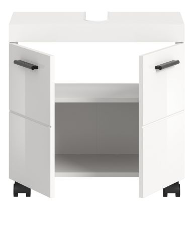 Waschbeckenunterschrank Talerno in wei� Hochglanz Badezimmer Unterschrank 60 x 58 cm