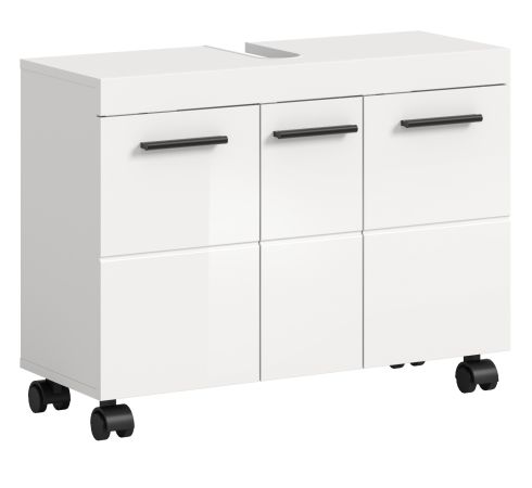 Waschbeckenunterschrank Talerno in wei� Hochglanz Badezimmer Unterschrank 80 x 58 cm
