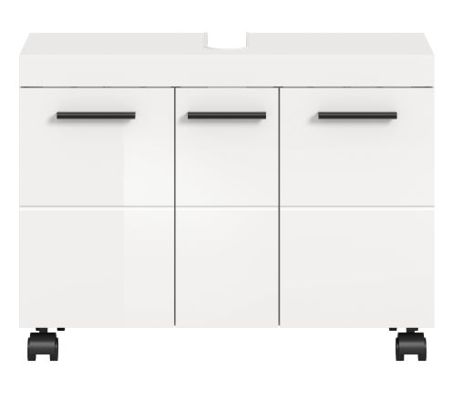 Waschbeckenunterschrank Talerno in wei� Hochglanz Badezimmer Unterschrank 80 x 58 cm