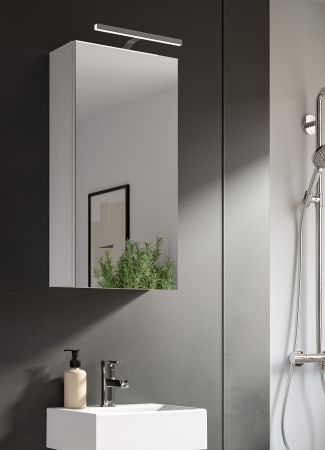 Badezimmer Spiegelschrank Talerno in wei� 1-t�rig 38 x 77 cm