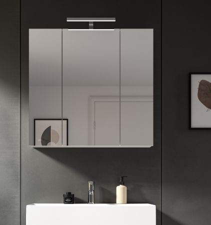 Badezimmer Spiegelschrank Talerno in wei� 3-t�rig 82 x 77