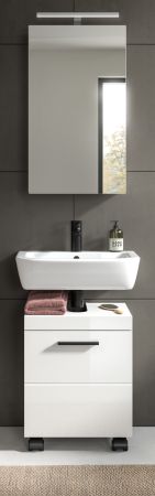 Badm�bel Set 2-teilig Talerno in wei� Hochglanz Badkombination 40 x 191 cm