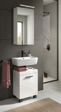 Badm�bel Set 2-teilig Talerno in wei� Hochglanz Badkombination 40 x 191 cm