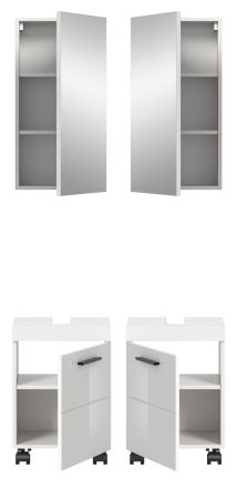 Badm�bel Set 2-teilig Talerno in wei� Hochglanz Badkombination 40 x 191 cm