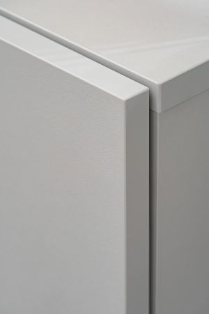 TV-Lowboard Set iLike in hellgrau und Artisan Eiche TV Unterteil mit Akustikpaneel 160 cm, Push-to-Open