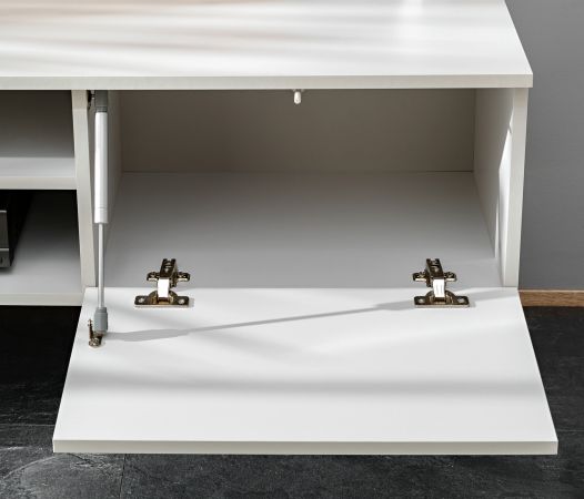 TV-Lowboard Set iLike in hellgrau und Artisan Eiche TV Unterteil mit Akustikpaneel 160 cm, Push-to-Open