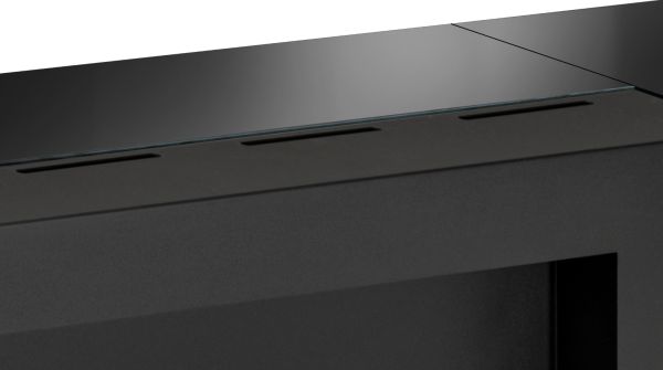 TV-Lowboard Bonfire in Wotan Eiche und schwarz TV Unterteil mit Ethanol Kamin 150 cm