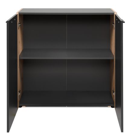 Kommode Kampen in grau und Artisan Eiche 89 x 85 cm