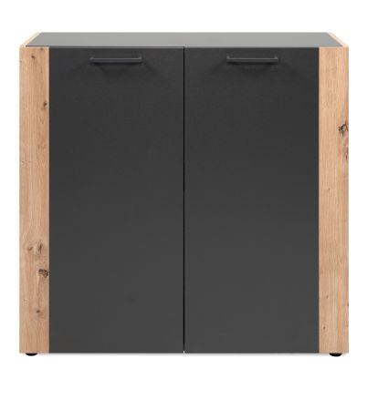 Kommode Kampen in grau und Artisan Eiche 89 x 85 cm