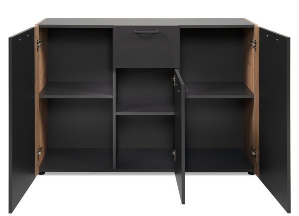 Sideboard Kampen in grau und Artisan Eiche 126 x 85 cm