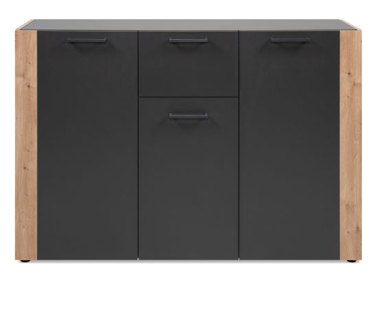 Sideboard Kampen in grau und Artisan Eiche 126 x 85 cm