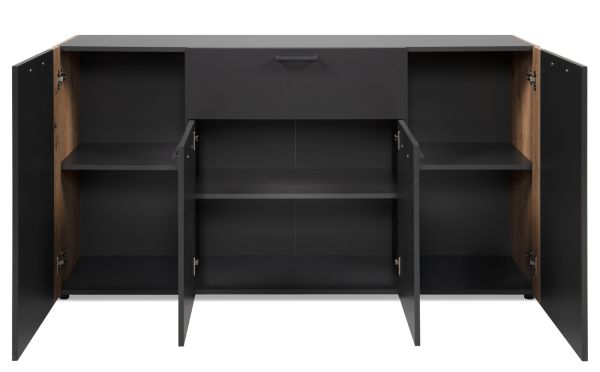 Sideboard Kampen in grau und Artisan Eiche 162 x 85 cm