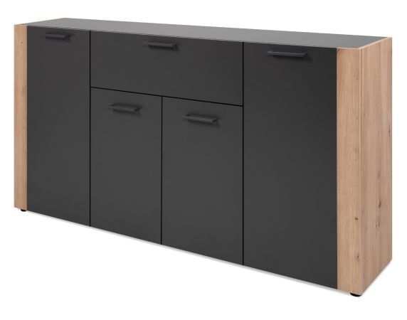 Sideboard Kampen in grau und Artisan Eiche 162 x 85 cm