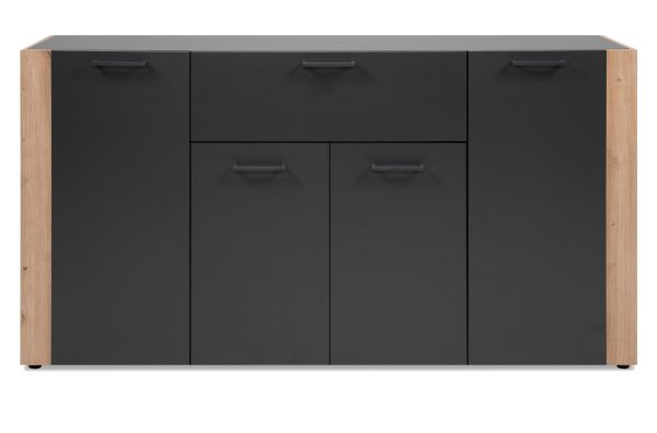 Sideboard Kampen in grau und Artisan Eiche 162 x 85 cm