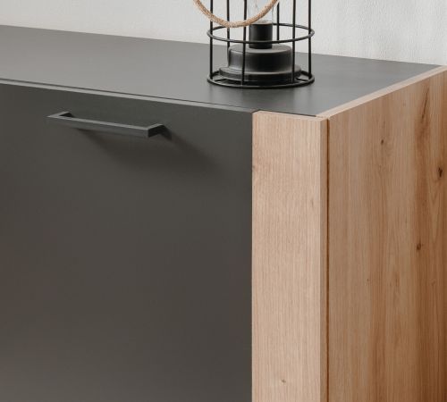 TV-Lowboard Kampen in grau und Artisan Eiche 138 cm