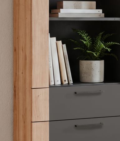 Highboard Kampen in grau und Artisan Eiche 100 x 155 cm