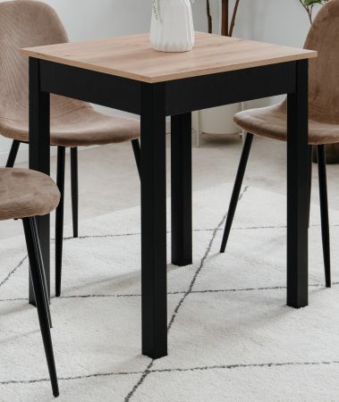 Esstisch Prag in Artisan Eiche und schwarz 60 x 67 cm