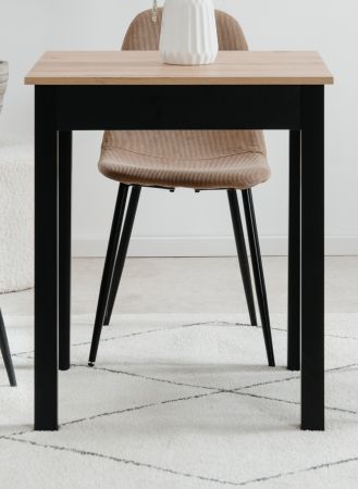 Esstisch Prag in Artisan Eiche und schwarz 60 x 67 cm