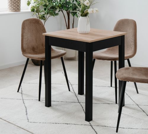 Esstisch Prag in Artisan Eiche und schwarz 60 x 67 cm