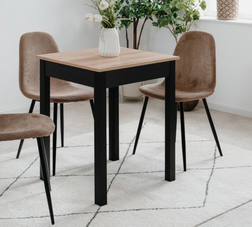 Esstisch Prag in Artisan Eiche und schwarz 60 x 67 cm