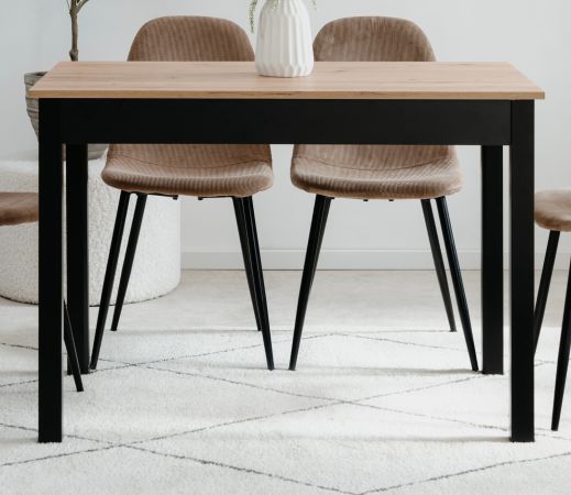 Esstisch Prag in Artisan Eiche und schwarz 110 x 67 cm