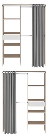 Parisot Kinder und Jugend Schlafzimmer Set Most Akazie und wei� mit Stauraumbett (140 x 200) und Kleiderschrank