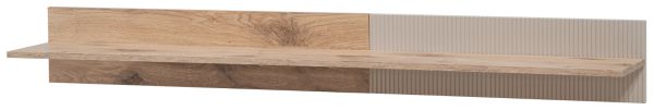 Wandboard Cathlyn in Viking Eiche und Kaschmir Wandregal mit gefr�sten Rillen 160 cm