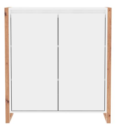 Kommode Malta in wei� und Artisan Eiche 80 x 88 cm