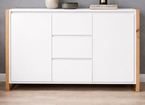Sideboard Malta in wei� und Artisan Eiche 120 x 88 cm