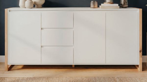 Sideboard Malta in wei� und Artisan Eiche 160 x 88 cm