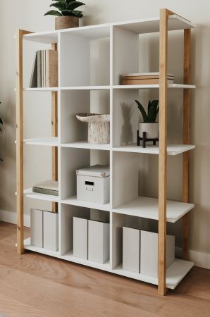 Regal Malta in wei� und Artisan Eiche 107 x 145 cm