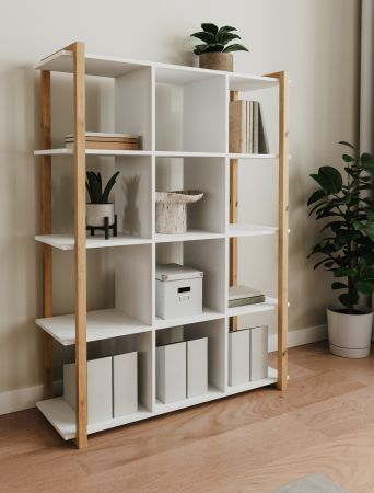 Regal Malta in wei� und Artisan Eiche 107 x 145 cm