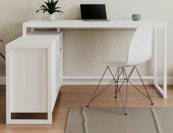 Schreibtisch Malta in wei� 139 x 139 cm